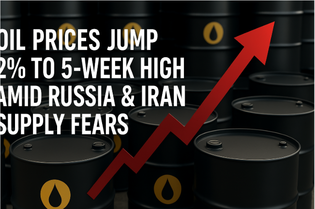 ارتفاع أسعار النفط بنسبة 2٪ إلى أعلى مستوى في 5 أسابيع وسط مخاوف من تراجع الإمدادات من روسيا وإيران